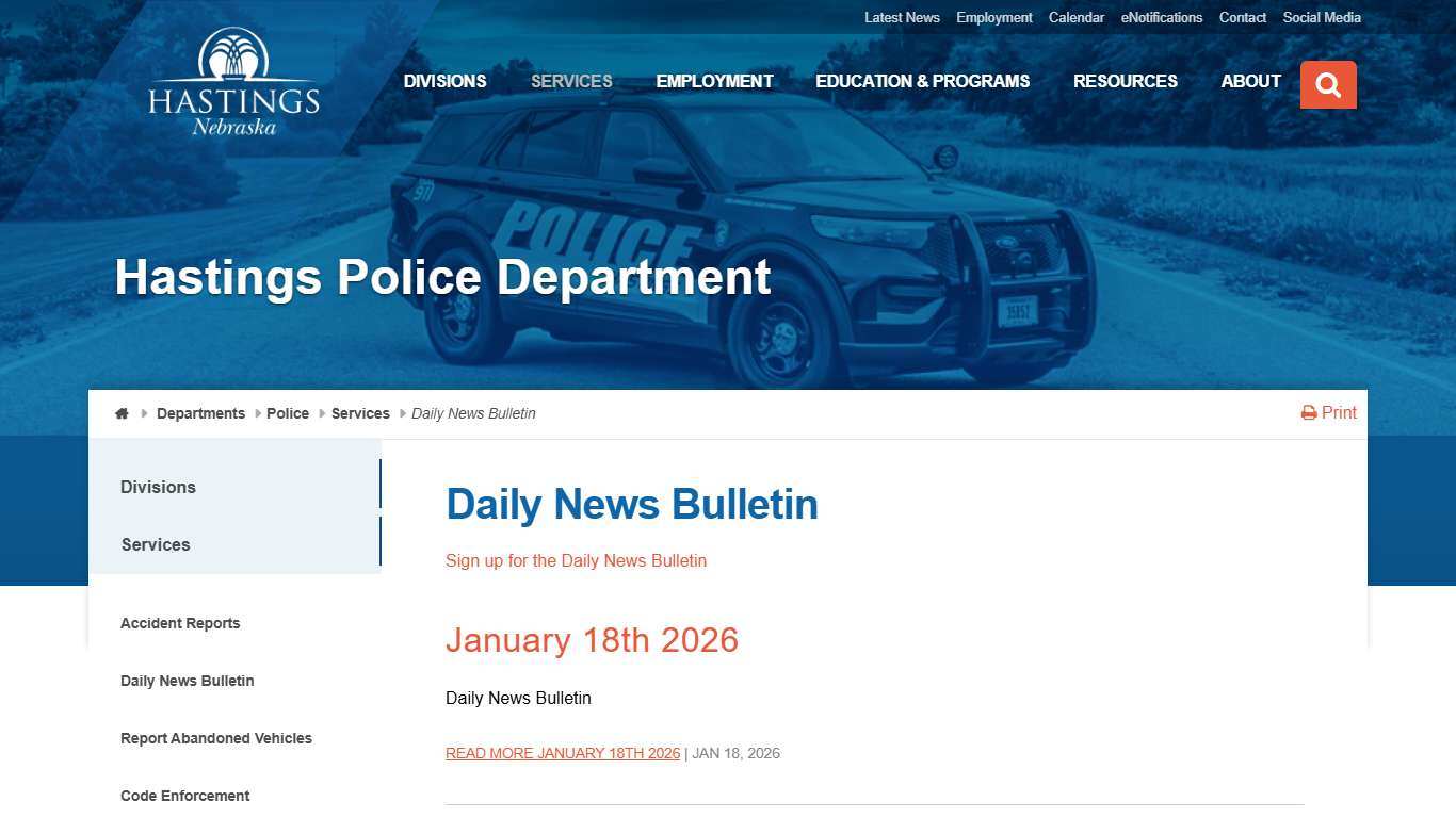 Daily News Bulletin - City of Hastings, NE